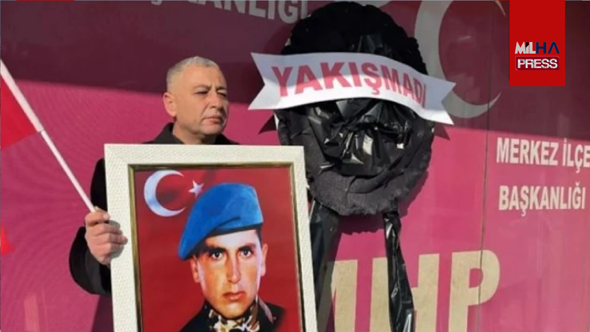 Şehit ailelerinden MHP'ye siyah çelenk: 